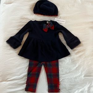 Janie and Jack Baby Girl 3 piece plaid set